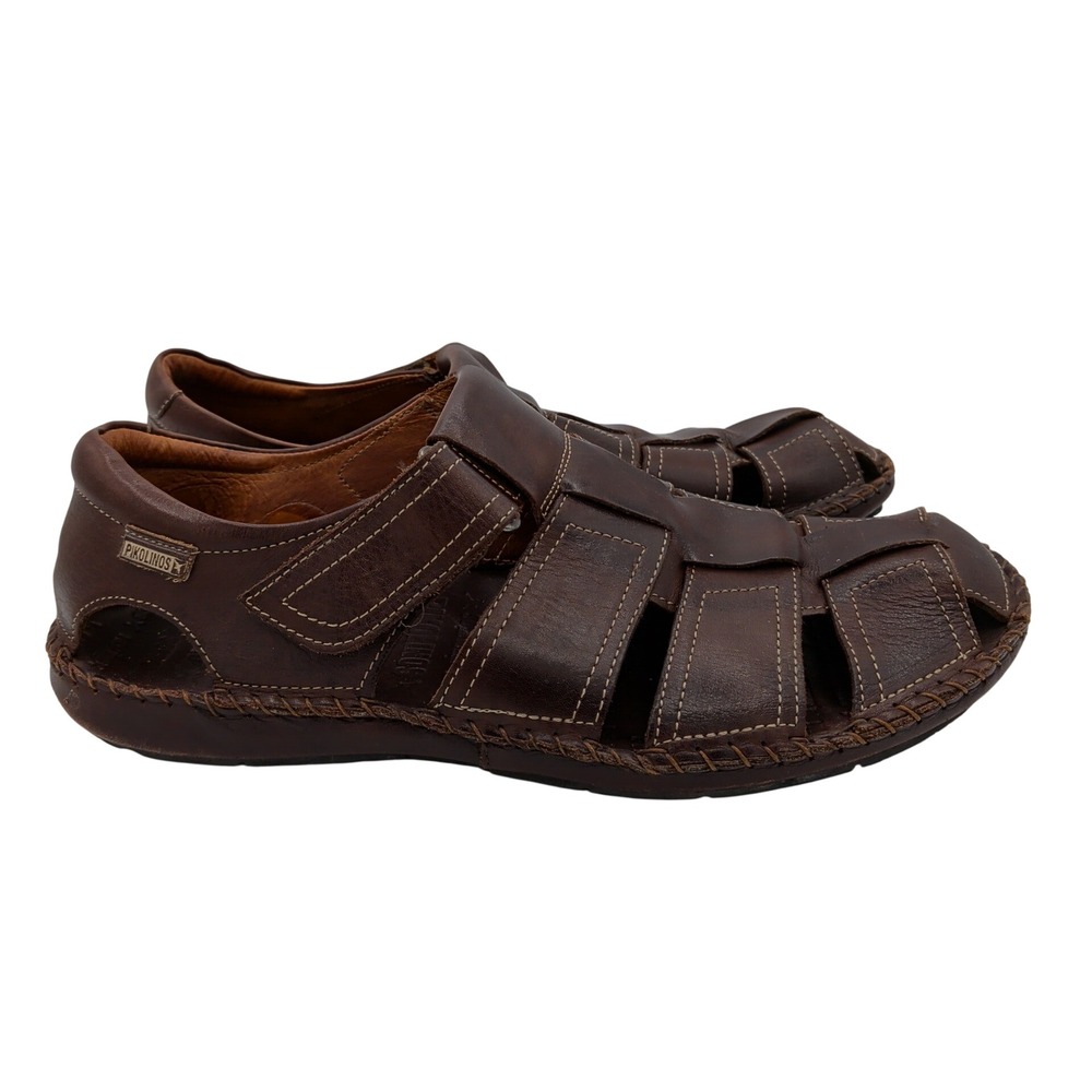 Pikolinos Mens Tarifa 5433 Leather Fisherman Sandals Brown Sz 45 EU 11-11.5